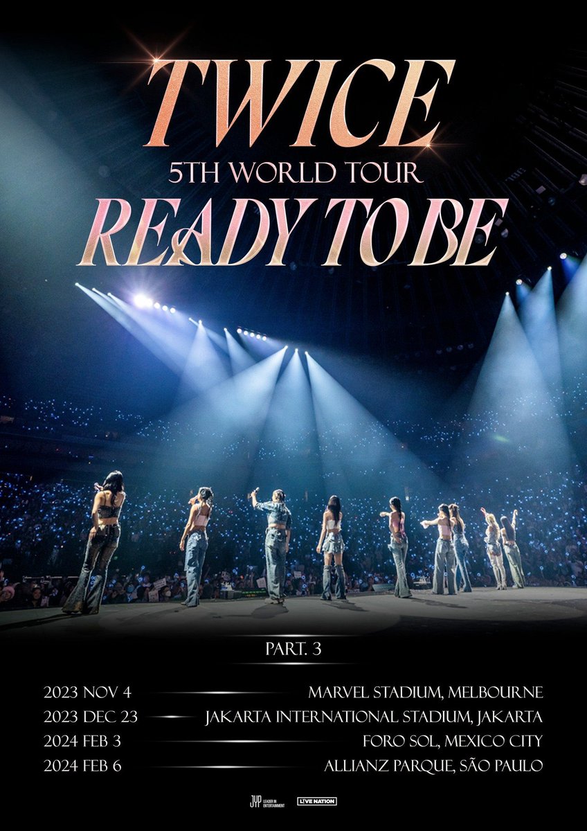 🚨 ANUNCIO OFICIAL 🚨

Twice 👑 México 🇲🇽 
3 de Febrero 2024 🗓️
Foro Sol 🏟️
CDMX 📍

🎫 Fechas de Preventa 🎫

En Breve más información 

🎟️ Precios de Boletos y Mapa  🎟️

En Breve más información 

#TWICE #TWICE_5TH_WORLD_TOUR #TWICE_5TH_WORLD_TOUR_MEXICO
5th World Tour