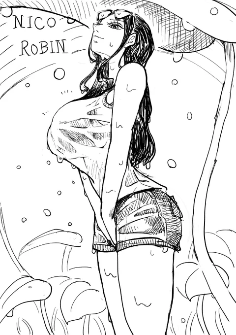 ロビンの線画です

雨宿りするロビン 