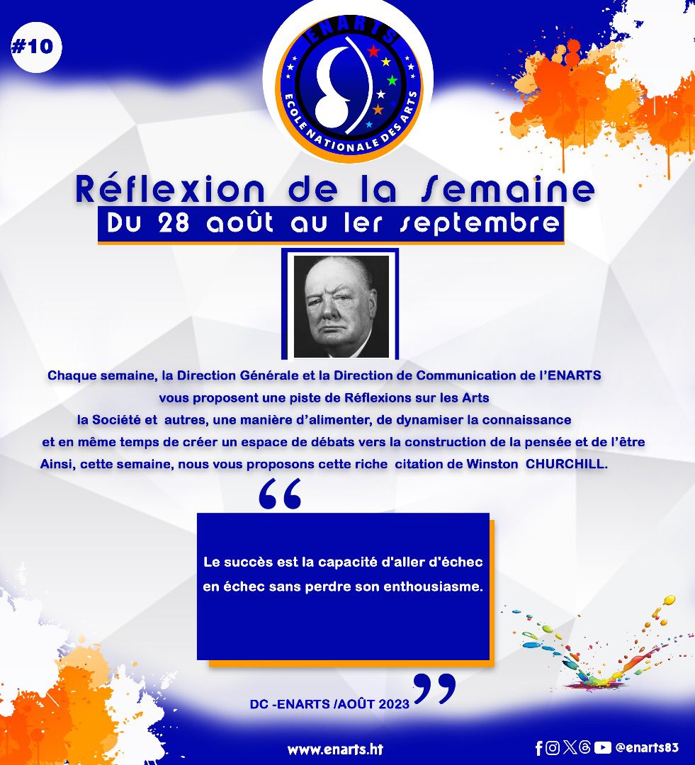 ENARTS83's tweet photo. Réflexion de la semaine 

#enarts 

#art

#ecole 

#enartshaiti

#Haiti https://t.co/FMpqmdtAPi