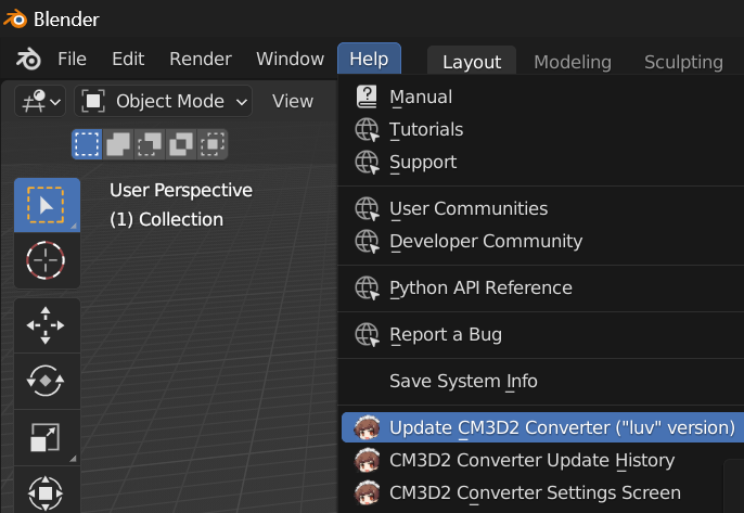 luvoido's tweet photo. @guozhenyi3 The bug which prevented the .anm file from being imported into the game without ExtendedAnm has been patched. Please update to luv.2023.08.16a. You can easily update from the Help tab in Blender. Thank you for the bug report! https://t.co/XKjk8oPtr3