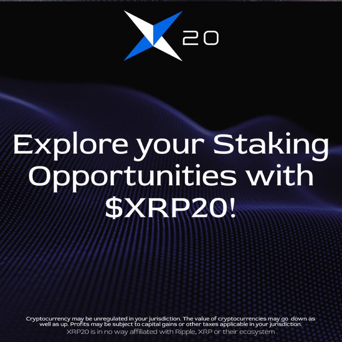 XRP_20CS's tweet photo. 🔍Explore the Basics of $XRP20 #Staking!

🔒Stake and earn passive income

💰#Hodl onto your $XRP20 #Tokens for rewards

⌛️Select your staking duration for potentially higher rewards

🚀Join the #XRP20Army today!

https://t.co/j4oFEAZIb9

#CryptoCommunity #Web3 https://t.co/QJRnHwBjIg