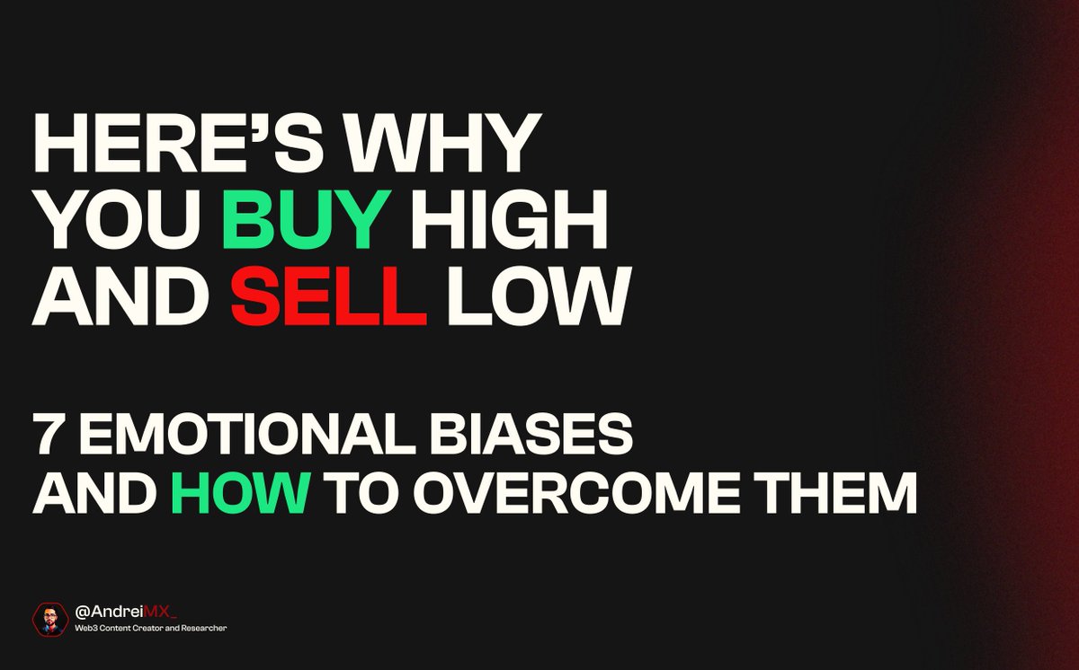 The biggest mistake I made in the last BULL was not taking profit at all.

With ONLY 10% in stables hodl until now, I would've 3x my coins bag.

But, I found the emotions that made me lose and how to overcome them!

Bookmark this [↓ 🧵 ]

#crypto #BTC #SOL #EGLD #ETH