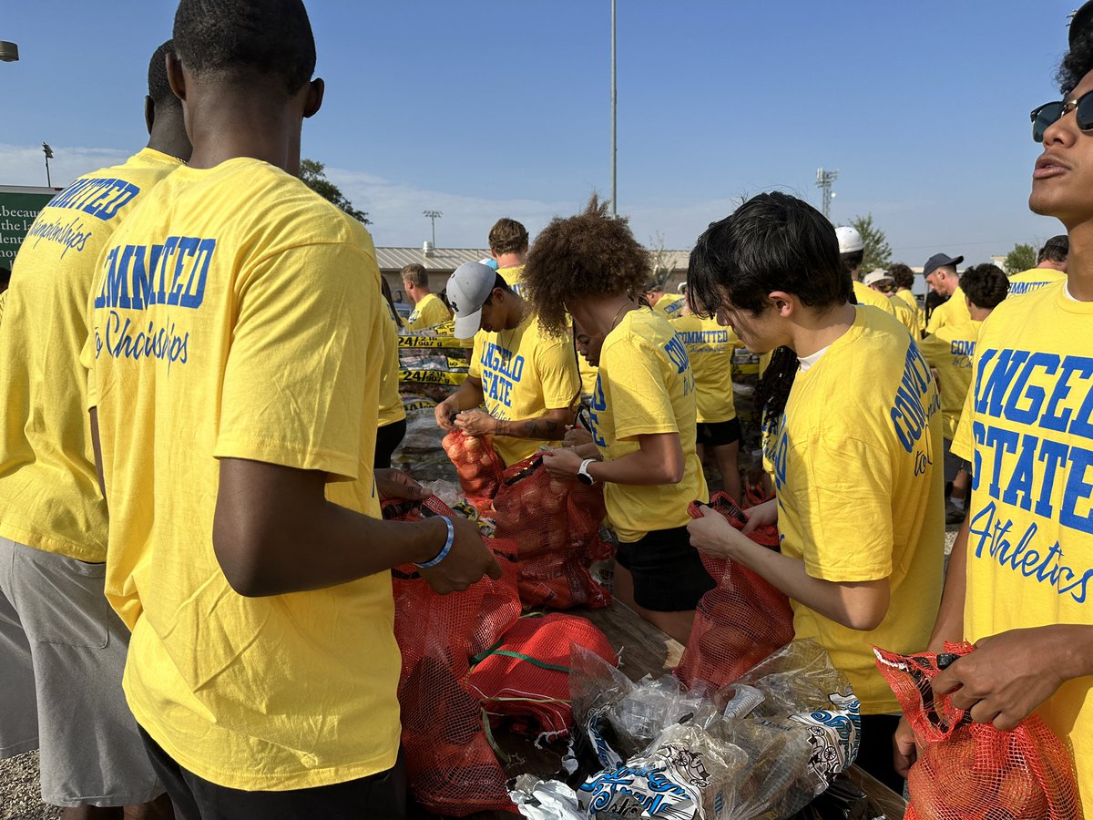 ASU Athletics partnered with the San Angelo Area Food Bank to package over 13,000 meals to serve the community in need! #RamFam
