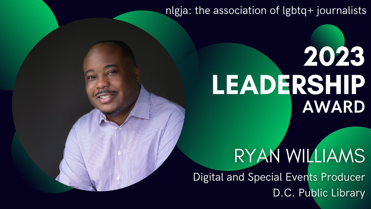 🥳#NABJ proudly congratulates @Ryan_Wms, a devoted Lifetime member + two-time NABJ President’s Award winner, who is the recipient of @nlgja's Leadership Award! The award will be bestowed next month during the organization's convention. Read more: nabjonline.org/blog/williamsr…