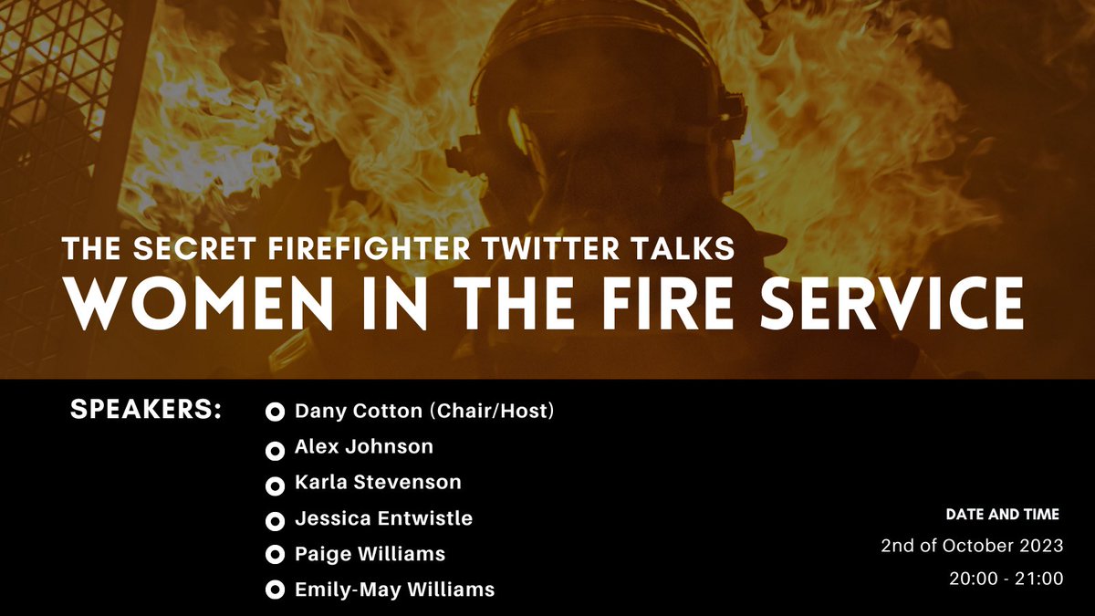 NEW TWITTER TALK ANNOUNCEMENT 📣 

I’m excited to announce another fantastic Twitter Talk, with I’m sure you’ll agree some amazing speakers.

This discussion will be on Woman in the Fire Service, a topic I’m sure you’ll all agree needs to be discussed more, and will take place at