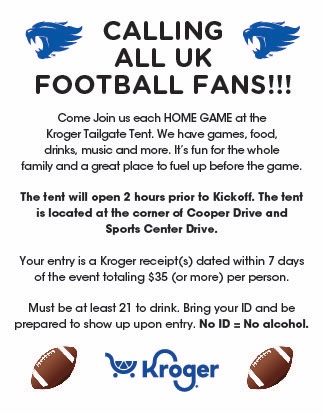 #BBN you can join <a href="/kroger/">Kroger</a> in their Tailgate Tent!
More information ⬇️