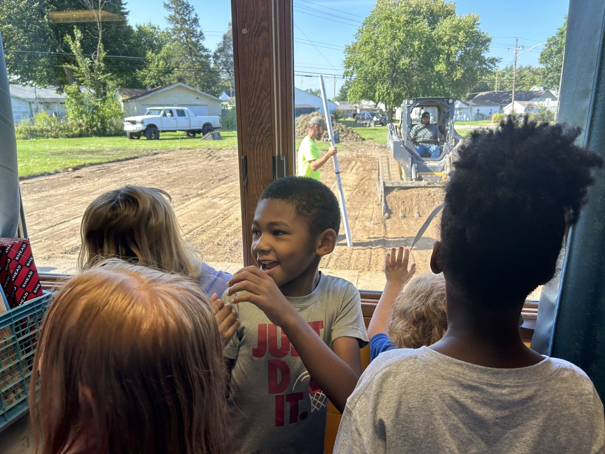 academy_ba's tweet image. The excitement is building for our friends in Radke’s class as they are watching the ground breaking for the new lifeskills playground!
