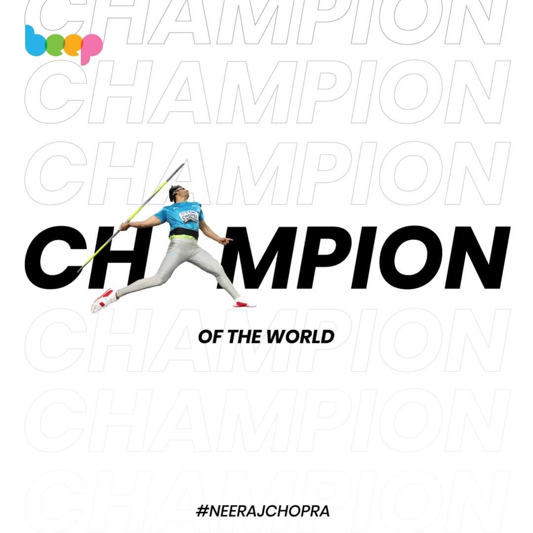 It's official. Neeraj Chopra is golden 🥇 #neerajchopragold #NeerajChopra #gobeep