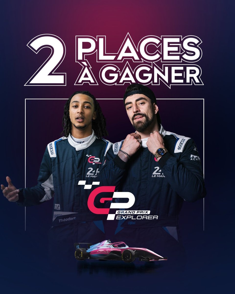 AlpineCarsFR's tweet image. On vous offre deux places en loge Alpine pour le #GPExplorer ! 🏎️

🏁 Pour participer 👇
☝️Follow @AlpineCarsFR 
💙Like ce tweet
👫Commente le tweet avec le @ de ton +1