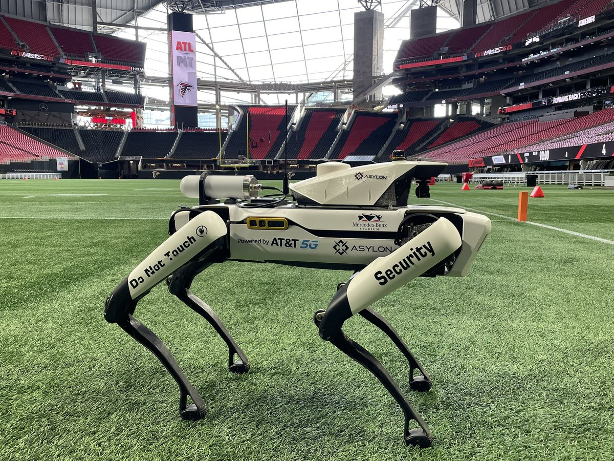 MBStadium's tweet photo. Meet Benzie, our newest security associate at Mercedes-Benz Stadium. https://t.co/cr8HNQKQ3y