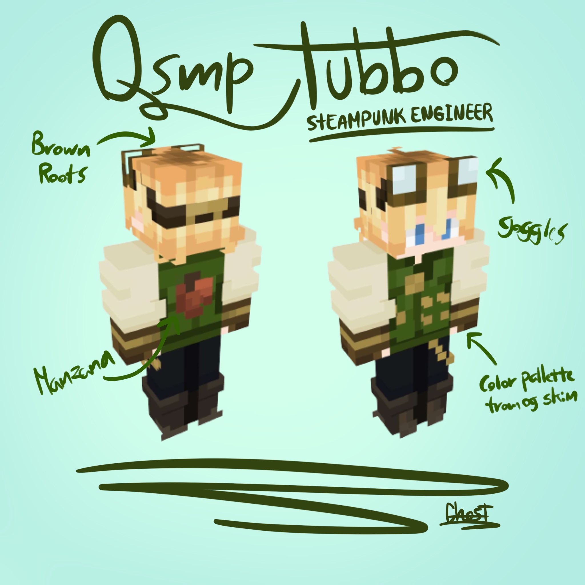 Ghost!🚂🚃🚃 MOTH on X: TUBBO QSMP SKIN!!! Very steampunk and