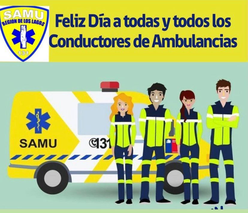 SAMU_AfusarPM's tweet photo. ¡Feliz Día a los conductores de ambulancias del SAMU Reloncaví! y de todo Chile, su dedicación y esfuerzo son fundamentales para salvar vidas y brindar atención en momentos críticos. 

Su labor es admirable🚑👏

#AFUSAR #SAMU #ambulance #ambulancia #atencionprehospitalaria #Chile https://t.co/YUSKw9mlLG