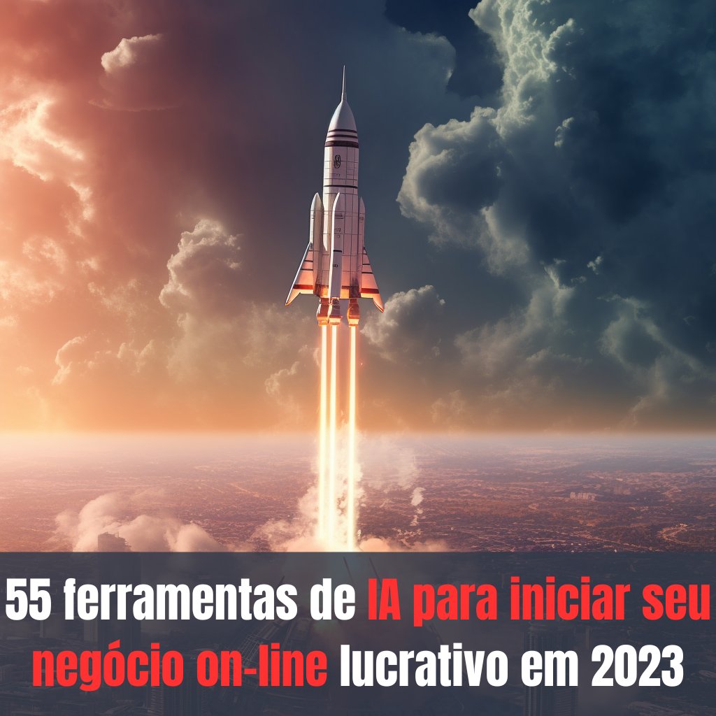 55 ferramentas de IA para iniciar seu negócio on-line lucrativo em 2023:

1. ideias

- Claude
- ChatGPT
- Bing Chat
- Perplexity
- Betterresearch

2. Site da Web

- Dora
- 10Web
- Framer
- Unicorn
- Hostinger

3. Redação

- Rytr
- Jasper
- Longshot
- Textblaze
- Copymate

4.