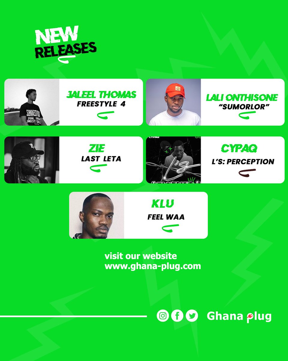 TheGhanaPlug's tweet photo. Check out this week's amazing drops featuring @Kelvynboymusic_, @EFYA_Nokturnal, @Fameye, @Bisa_Kdei, @Sista_afia, @BrunoKayMusic, @Almightyleelo, @Jeffetornamklu and many more. ⚡🔥 Visit https://t.co/s2qR36zEuk to read full stories https://t.co/zGHOrvfWgD