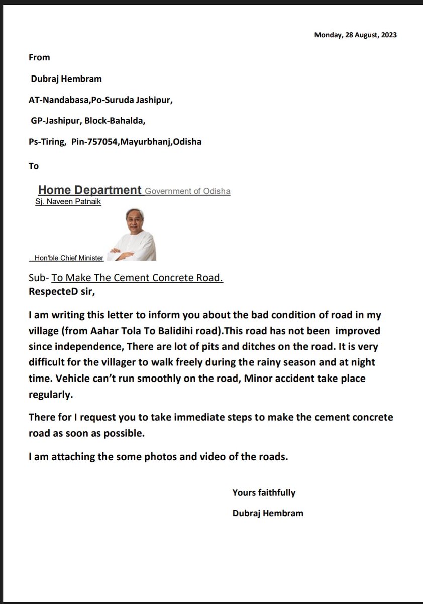 DubrajHembram7's tweet photo. This is your kind information and take necessary action.@DM_Mayurbhanj @CMO_Odisha @duda_mayurbhanj @PRDeptOdisha @Naveen_Odisha @ZP_Mayurbhanj @Bishweswar_Tudu @bdobahalda @MarndiSudam @MamataMohanta5  @MoSarkar5T @PradeepJenaIAS @SecyChief @RDOdisha @DC_Odisha @12_baje https://t.co/N2ErhrvDGs