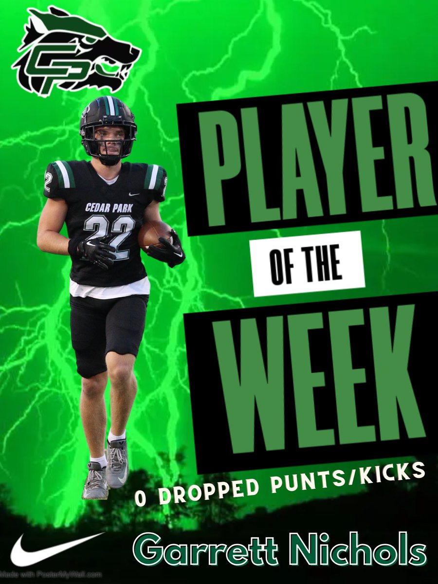 Congratulations to our DEFENSIVE, OFFENSIVE, and SPECIAL TEAMS PLAYERS OF WEEK for their performances in last Fridays Game against Cedar Ridge‼️🐺 <a href="/CoachQCPProud/">Coach Q</a> @LISD_AD <a href="/CedarParkFB/">Cedar Park Football Booster Club</a> #OneStandard #Attack