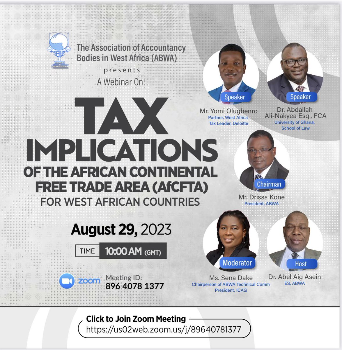 YomiOlugbenro's tweet image. Looking forward to this session on @AfCFTA with the Association of Accountancy Bodies in West Africa.