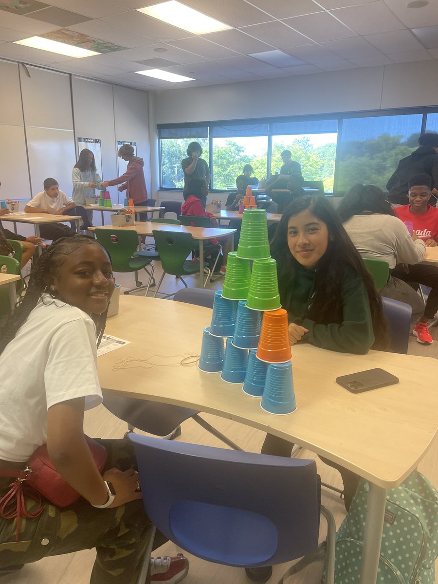 Great First Day of Algebra 1!  Stacking Cups TEAM Challenge <a href="/FranklinBrinin1/">Franklin Brininger</a> #TEAMWB