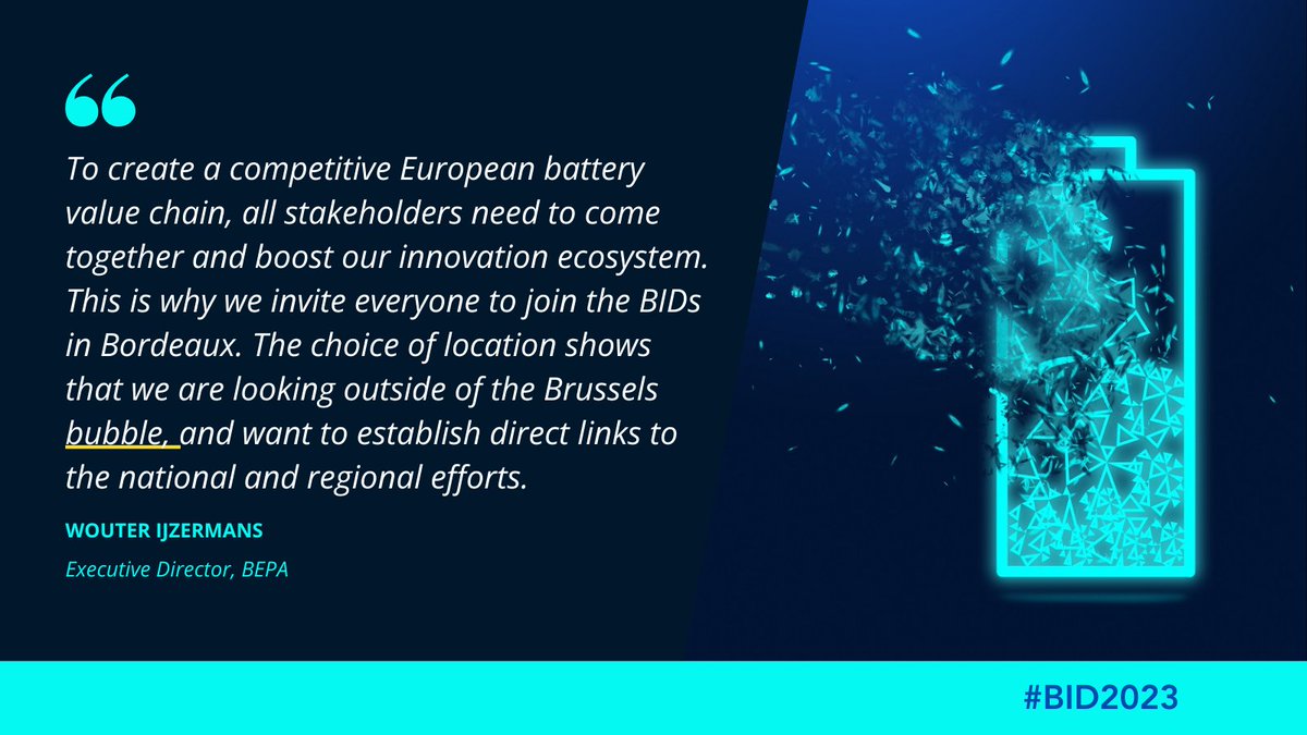 📢 PRESS RELEASE: Read the latest news from #BID2023 🚀👉bit.ly/465Lc8H

🌟 Shape the Future of Battery R&amp;I ➡ join us in Bordeaux batteryinnovationdays.eu