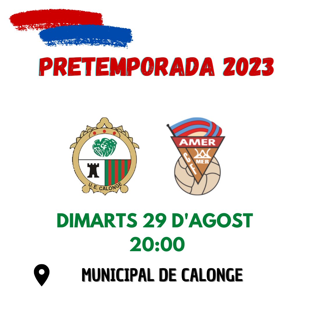 AMERCF's tweet photo. Continuem amb la pretemporada. Demà visitem al Calonge de Segona Catalana. Prova exigent per seguir posant-nos a to. 💪🏻⚽️🔴🔵 https://t.co/97XhybSPvt