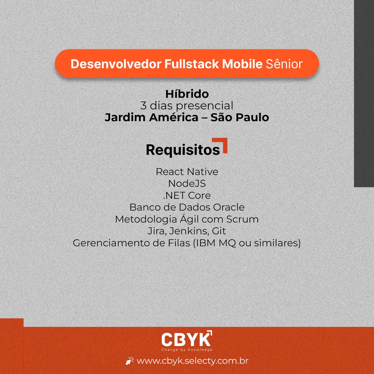 CBYKCONSULTORIA's tweet photo. 🚀Pronto para desbravar novos horizontes na TI?

Temos vaga para você!

Acesse o link: https://t.co/uge1aDCDSw

E descubra o futuro que pode ser construído conosco.

#CBYK #devbubble #bolhadev #vagasdeti #vemsercbyk https://t.co/zhtr4zCzPw