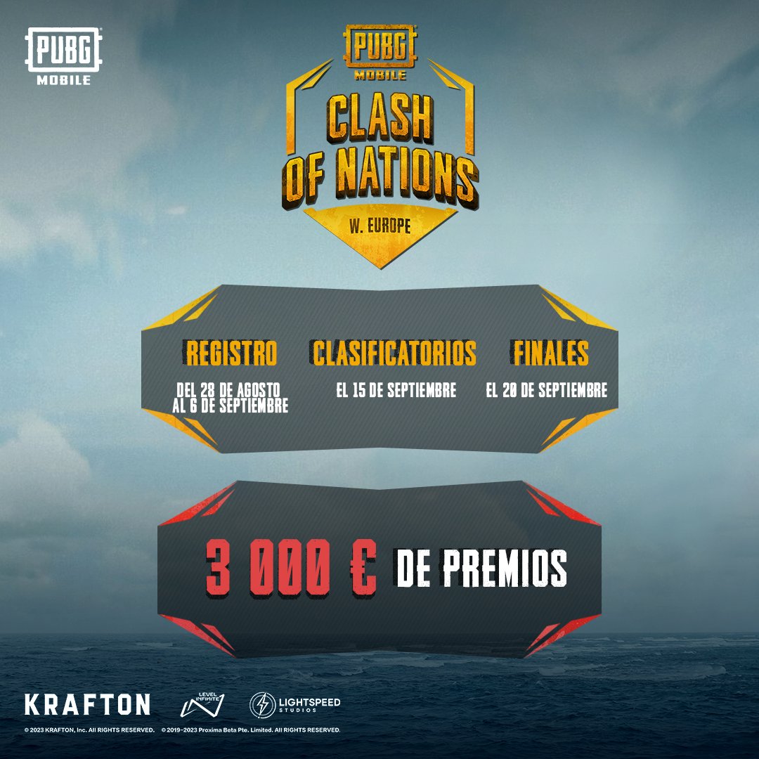 ¡Registrate ahora para representar a tu país! 🤜🤛

Ten la oportunidad de ganar una parte de 3 000€ 🙌

Enlace Discord -->
discord.gg/pubgmes

#PUBGMOBILE #ClashOfNations