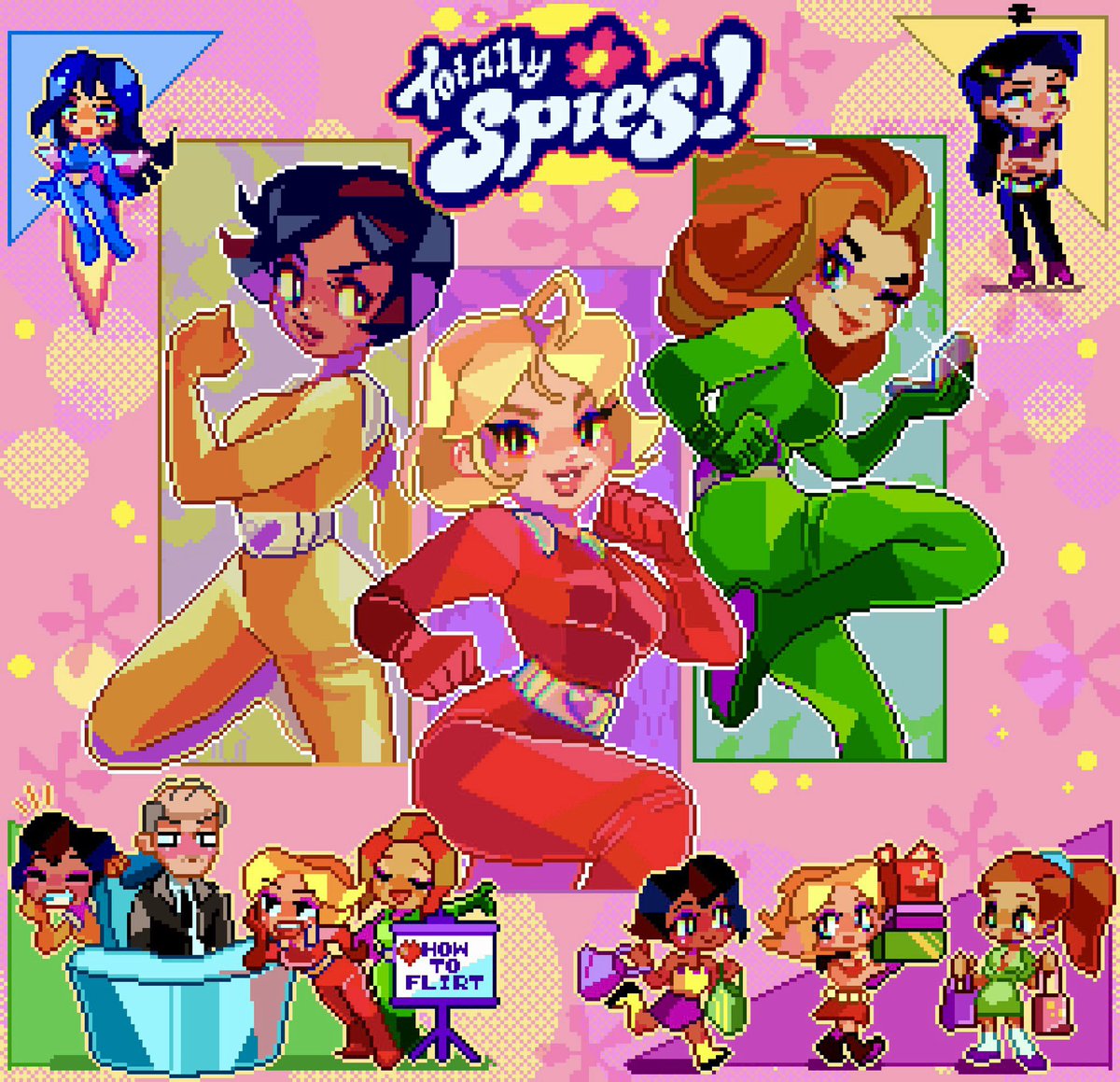 DesiraeSalmark's tweet photo. Happy Monday, have some pixel art Totally Spies! 💖 https://t.co/ADhCNwM2Yx