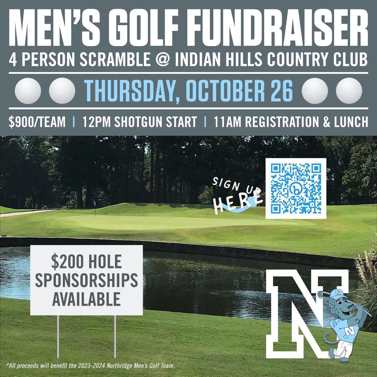Registration is now available for our scramble fundraiser at Indian Hills October 26th. 11am lunch, 12noon Shotgun Start. Limited to the first 25 teams registered. bit.ly/Fundrasierregi…