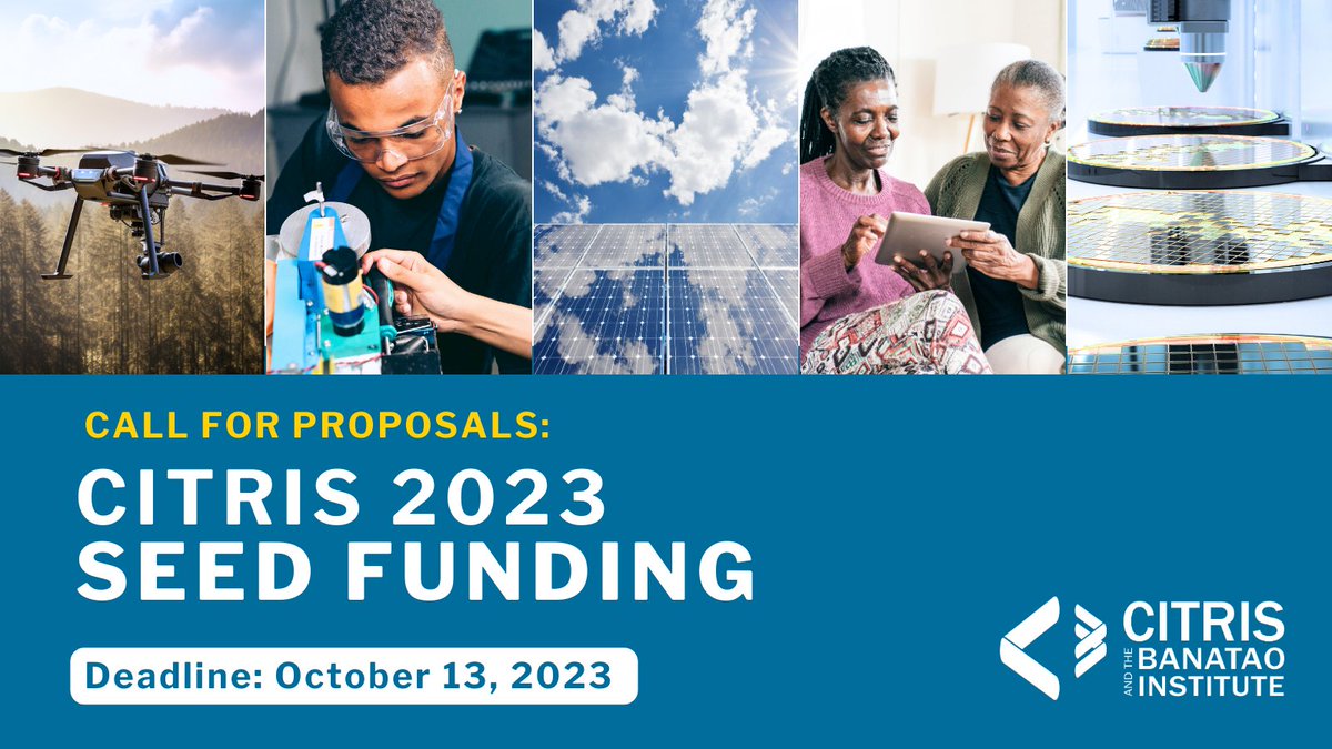 CITRIS (@citrisnews) on Twitter photo Want to submit a competitive CITRIS Seed Funding proposal (open to PIs at <a href="/UCBerkeley/">UC Berkeley</a>, @UCDavis, @UCMerced & @UCSC)? Register now for the Sept. 18 info session, 11–11:50 a.m.: bit.ly/citris-23seed-… Want to submit a competitive CITRIS Seed Funding proposal (open to PIs at <a href="/UCBerkeley/">UC Berkeley</a>, @UCDavis, @UCMerced & @UCSC)? Register now for the Sept. 18 info session, 11–11:50 a.m.: bit.ly/citris-23seed-…