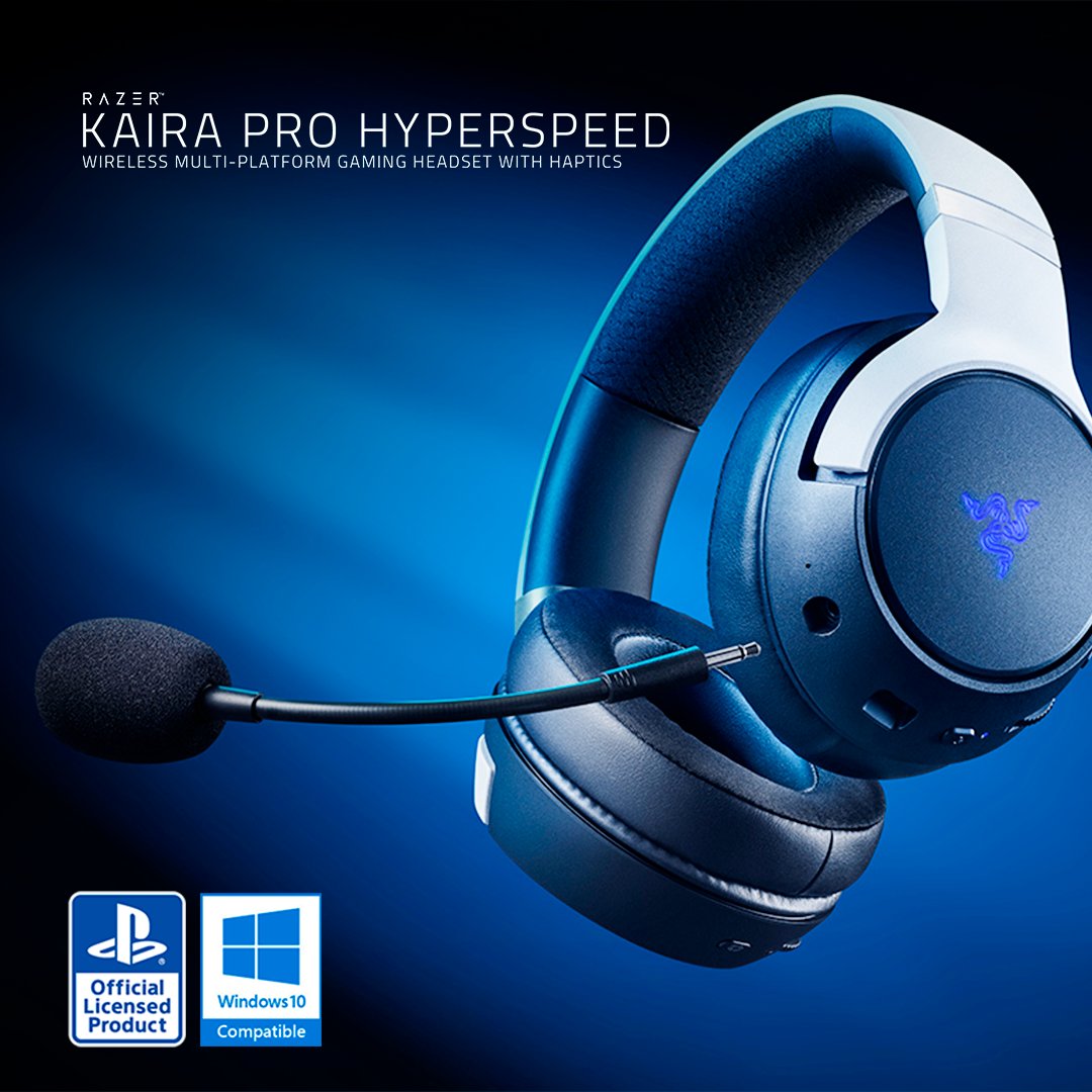 RazerLatino's tweet photo. Con licencia oficial de PlayStation™, marca la diferencia en cada partida de PS5 con #Razer 😉
.
#WolverineV2Pro #KairaPro #QuickChargingStandRazer https://t.co/UQ95S1yXEE
