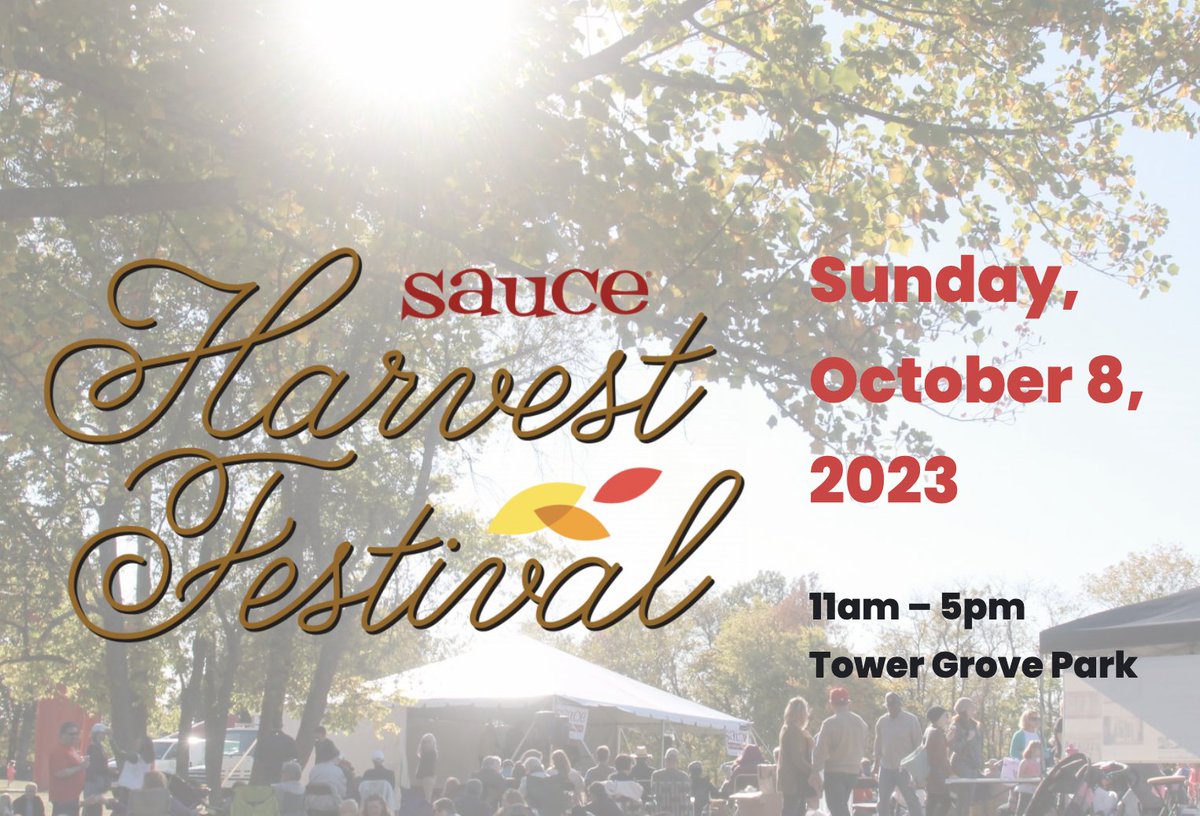 MARK YOUR CALENDARS! 

October 8, 2023
11 am - 5 pm
@SAUCEmag Harvest Festival 🍁🍃🍂

We'll be there servin' up some delicious @PappySmokehouse BBQ! 🚚🐷🔥😋

#saucemagazine #harvestfestival #fall #stlevents #explorestlouis #pappyssmokehouse #pappysrollinsmoke #bbq #eatlocal