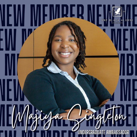 UNFBAA's tweet photo. Our next undergrad ambassador is Majiya Singleton. She’s an anthropology major and class of 2026. #Unfbaa #undergradambassadors #unfalumni #blackalumni #Swoop #unf2026 https://t.co/LKsoStH0Hy