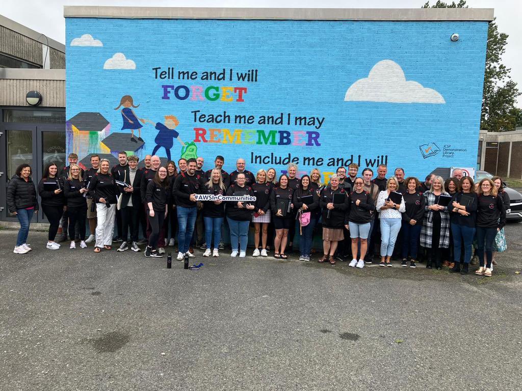 CoolockCC's tweet image. Our staff are so happy to start the year in Coolock Community College today. Our new decals, notebooks, pens, keyrings &amp;amp; water bottles gifted to us by our very generous pals in @AWS_UKI also helped sweeten the deal. Here’s to the start of a very exciting chapter #AWSinCommunities