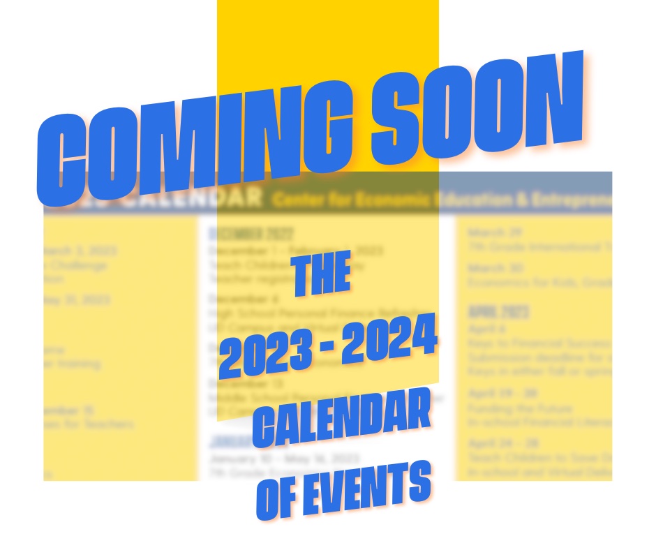 CEEEatUD's tweet photo. Teachers, get ready! The 2023-2024 Calendar of Events will be out soon. Mark your calendars for important PD sessions, economic conferences, and more. Stay tuned for all the details! #SaveTheDate #CalendarAlert #econed #finlit #netde https://t.co/qa8wO9qKvr
