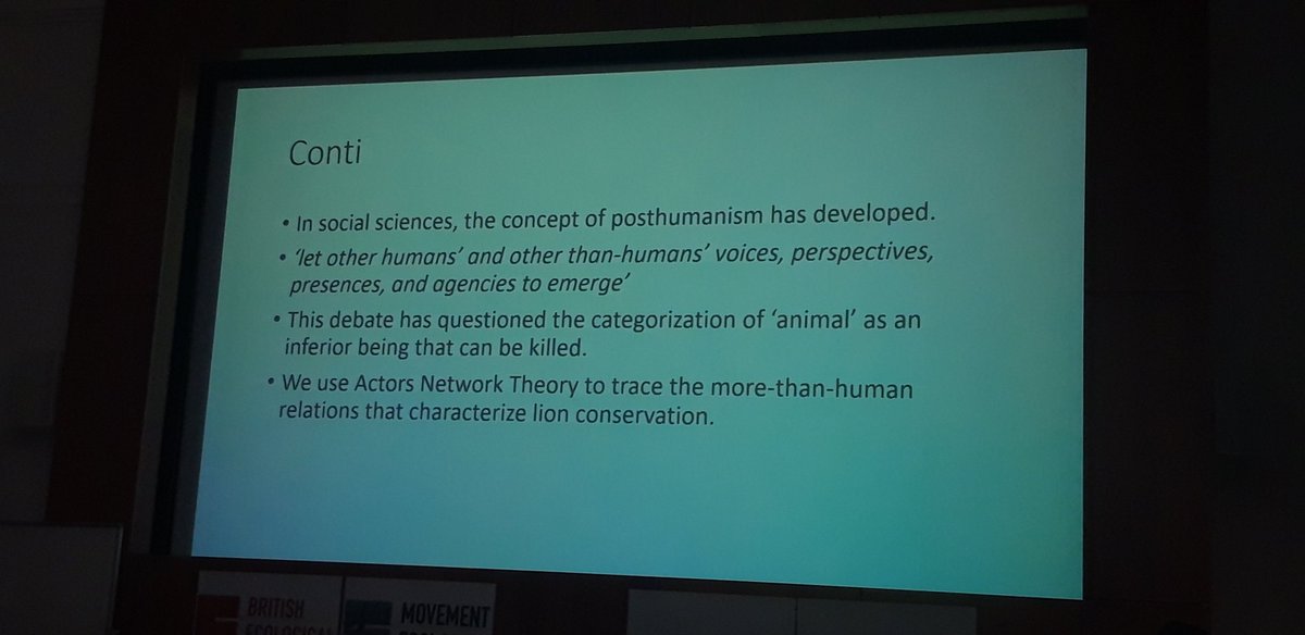 BES_Move_SIG's tweet photo. We conclude the terrestrial wildlife-human interactions session with a talk by Margaret Muriuki from the Mawazo Institute in Kenya on 'Landscape level analysis of lion conservation interventions in the Amboseli ecosystem in Kenya'. #BESMove2023 https://t.co/1xOFYD8RoF