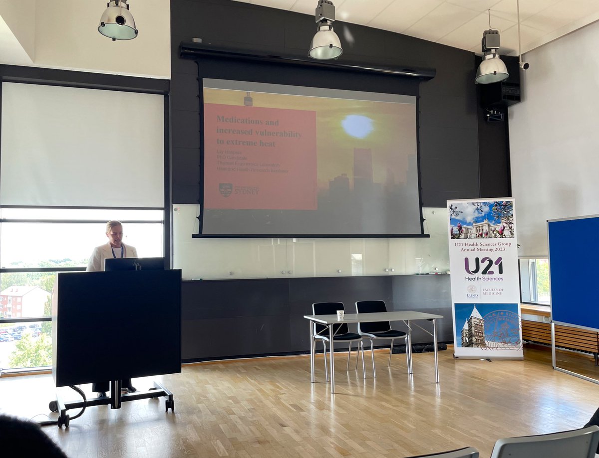 A great first day at @U21Health Annual Meeting in Lund. Very grateful for the opportunity to present and to see the very interesting and inspiring work of other doctoral students working in the area of climate change and health @HeatHealth_USYD @syd_health