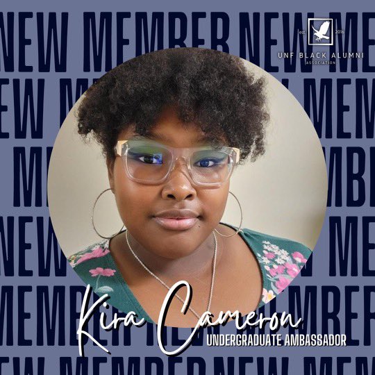 UNFBAA's tweet photo. Our final Undergrad ambassador is Kira Cameron. She’s majoring in Child Psychology and sociology. She is class of 2025! Glad to have you join our team. #unfbaa #Swoop #unf #unfalumni https://t.co/a5NFLG0yej