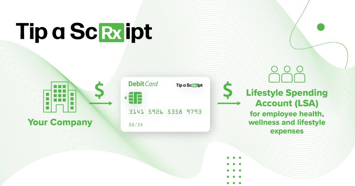 Lifestyle Spending Accounts (LSAs) can fund employee spending for health, wellness &amp; lifestyle activities. Eliminate the administrative burden of payroll reimbursements with Tip a ScRxipt debit cards, and control how and where funds are used. 
Contact us at info@tipascrxipt.com