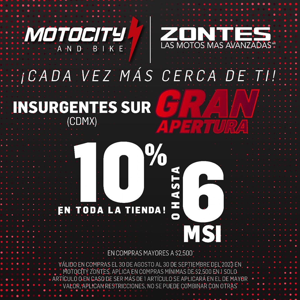 SIMM_Mexico's tweet photo. Asiste a la apertura de la tienda de Motocity | Zontes.
En donde descubrirás lo último en productos para motociclistas y motocicletas.
31 de agosto Zontes Insurgentes
📍 Av. Insurgentes Sur, 1,248. Tlacoquemecatl del Valle.
#Zontes #Motocity #LasMotosMasAvanzadas #SIMM2023 https://t.co/Xx5S2eeR6u