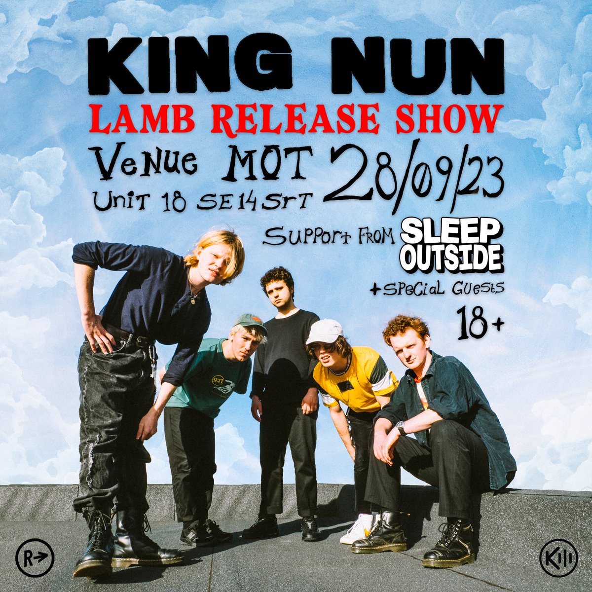 king_nun's tweet image. IT’S HAPPENING 🤯
Just like the asteroid that killed the dinosaurs, LAMB is fast approaching, and we’re gonna be celebrating its release with a big ol’ party at Venue MOT on 28th September.  Support from our good friends @sleepoutsidecc and more.
Tickets available 10am tomorrow.