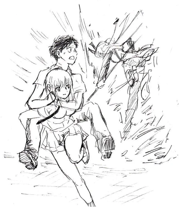 鵺の陰陽師ごっこに参戦する雛。 #アオのハコ