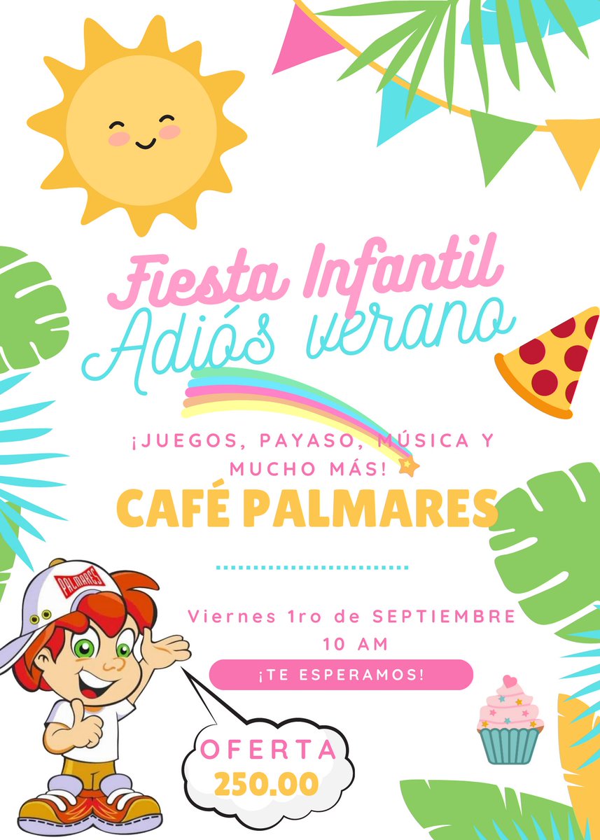 PalmaresGranma's tweet image. Despide este #VeranoConAmor junto a #palmaresgranma 🥰. Te esperamos este viernes para juntos brindarle una mañana llena de diversión a los peques de casa 🥳
#verano2023 
#CubaUnica
#CubaÚnica