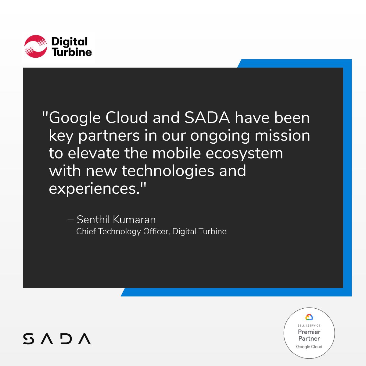 SADA_Writer's tweet photo. 🗞️ BREAKING NEWS 🗞️ We are thrilled to announce we have extended our partnership with @DigitalTurbine for strategic #cloudservices and #cloudsolutions on @googlecloud! Read the announcement: https://t.co/nGmElwR4jm #GoogleCloud https://t.co/F8BOSx9AQS
