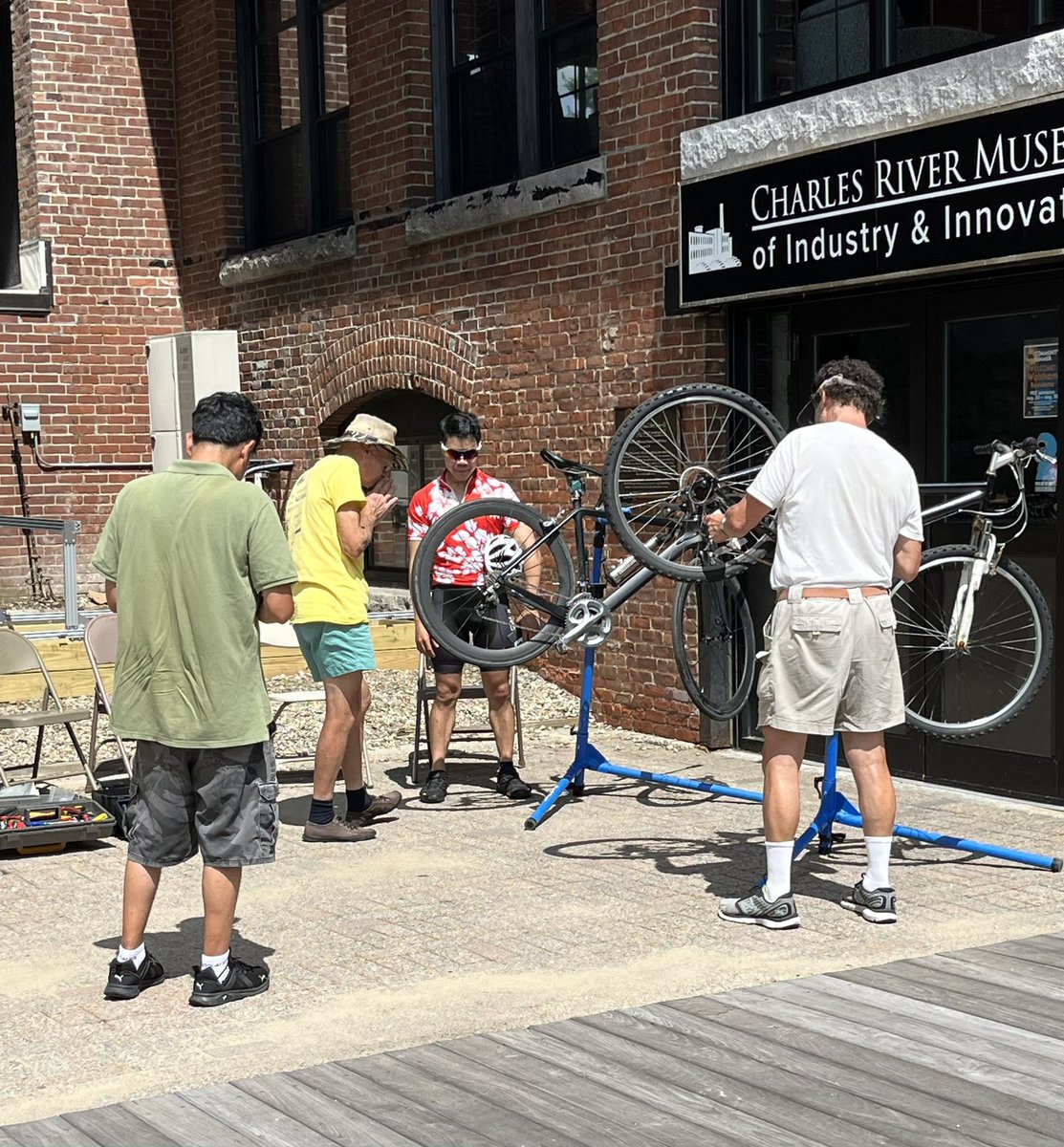 bike_lab's tweet photo. Another great week at the bike lab. Here we have one somewhat high-end bike in need of some gear adjustments. The other had to be walked in - no working brakes, gears wacked, sticky pedals, tires needing air, etc. Both riders rode away happy on working bikes! https://t.co/mWrlYdx0fz