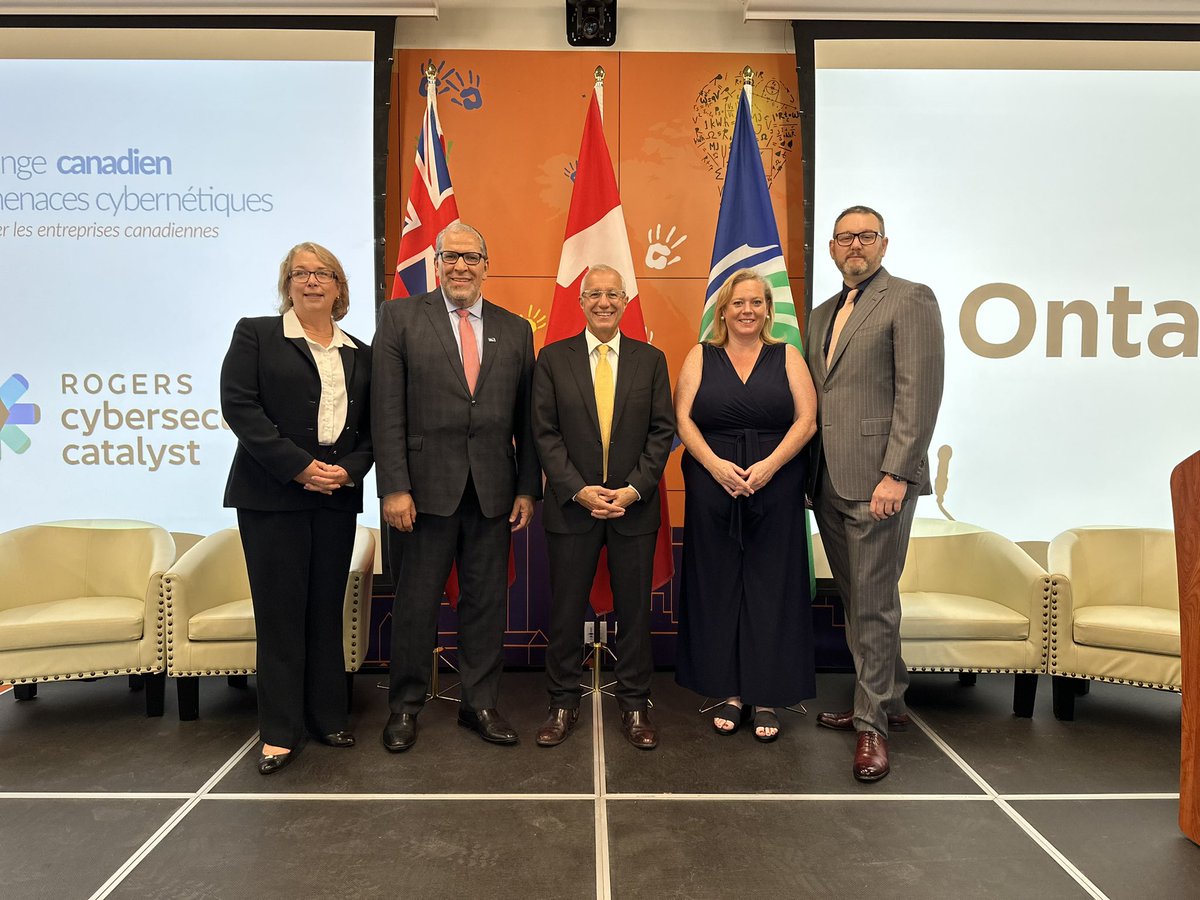 VictorFedeli's tweet photo. Through the #CriticalTechnologyInitiatives program, our govt is investing up to $5M in @CCTXCanada to launch their Ontario Cybersecurity Excellence Initiative in partnership with @Cybersecure_CA.

We're driving #OntarioMade innovation in tech! @MacLeodLisa
https://t.co/mCcHJtleTc https://t.co/w0msPRYR69