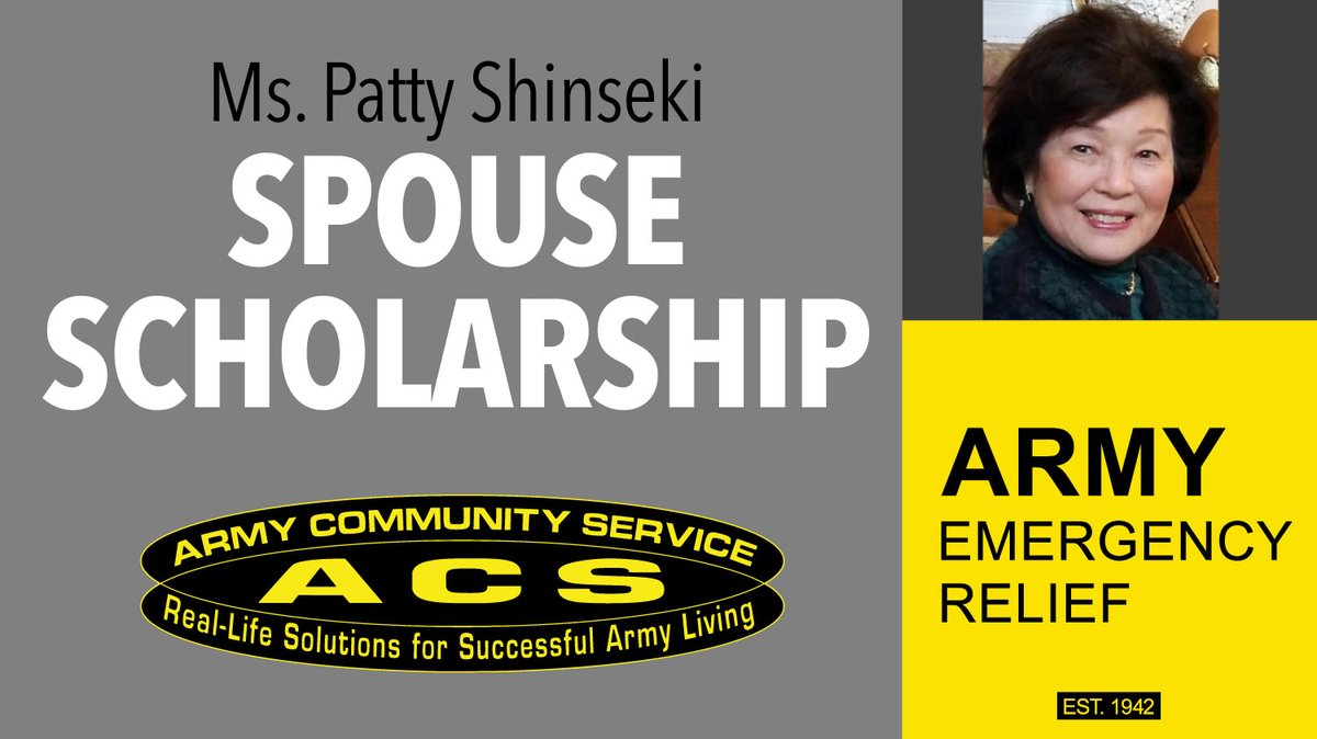 If you're a spouse & are interested in furthering your education, reach out to ACS out about the Ms. Patty Shinseki Spouse Scholarship Program!

Details can be found at gordon.armymwr.com/happenings/arm… or call (706) 791-3579.

#GordonMWR #ACS #AER #Scholarship #Education