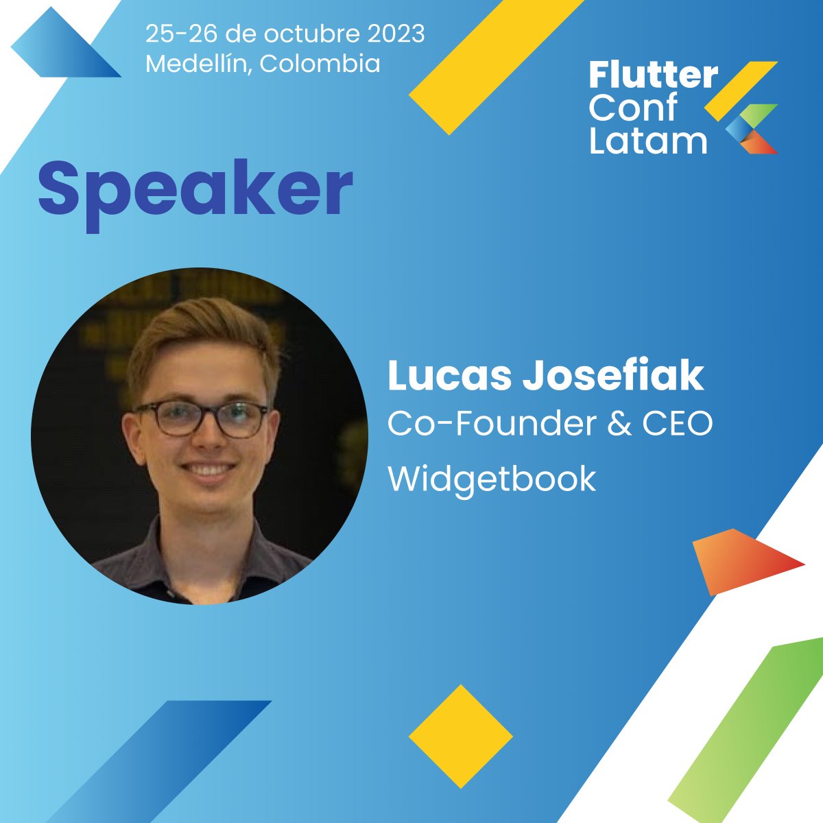 We're thrilled to announce this fantastic speaker for #FlutterConfLatam! 🤩 Lucas Josefiak, Co-Founder & CEO @widgetbook_io ¡Estamocionados de anunciar a este increíble conferencista en #FlutterConfLatam! 🤩 Lucas Josefiak, Co-Founder & CEO @widgetbook_io