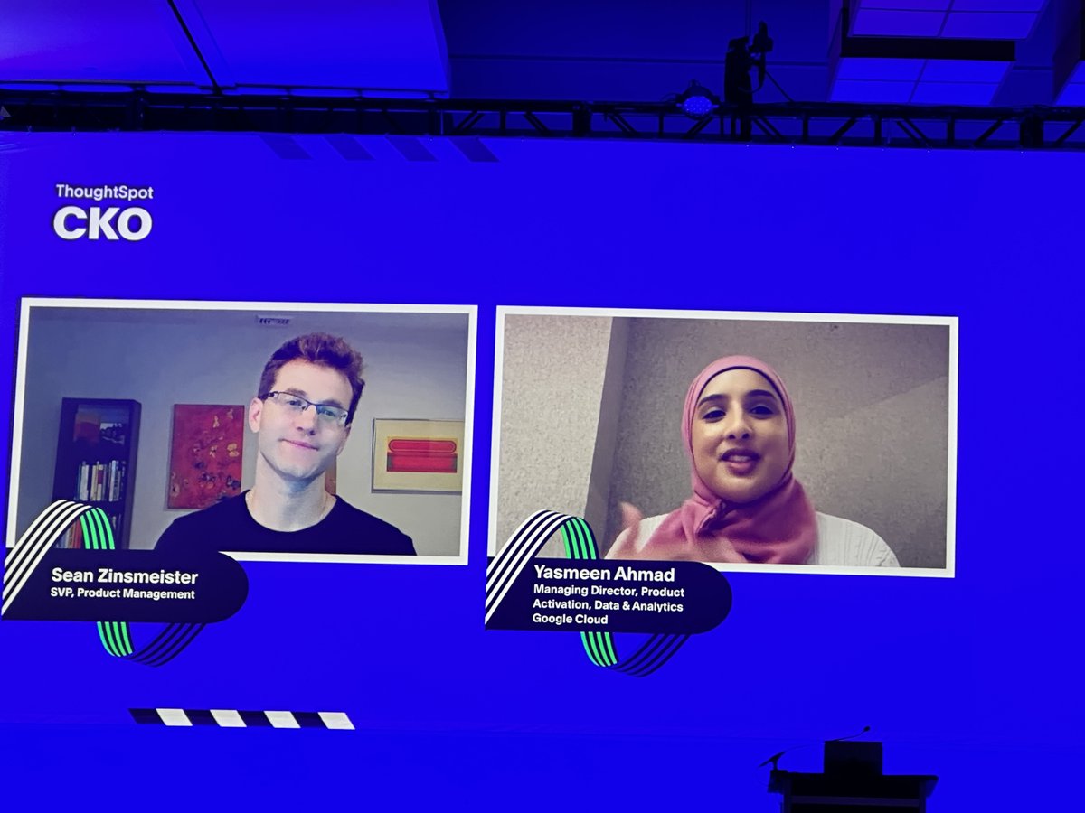 ThoughtSpot (@thoughtspot) on Twitter photo Great to hear from <a href="/yasmeen_ahmad/">Yasmeen Ahmad</a> <a href="/googlecloud/">Google Cloud</a> share with <a href="/SZinsmeister/">Sean Zinsmeister</a> at #TSCKO24 about the ThoughtSpot + Google better together story.
Eager to learn more? Swing by booth 1700 at #GoogleCloudNext this week. thoughtspot.com/partners/googl… Great to hear from <a href="/yasmeen_ahmad/">Yasmeen Ahmad</a> <a href="/googlecloud/">Google Cloud</a> share with <a href="/SZinsmeister/">Sean Zinsmeister</a> at #TSCKO24 about the ThoughtSpot + Google better together story.
Eager to learn more? Swing by booth 1700 at #GoogleCloudNext this week. thoughtspot.com/partners/googl…