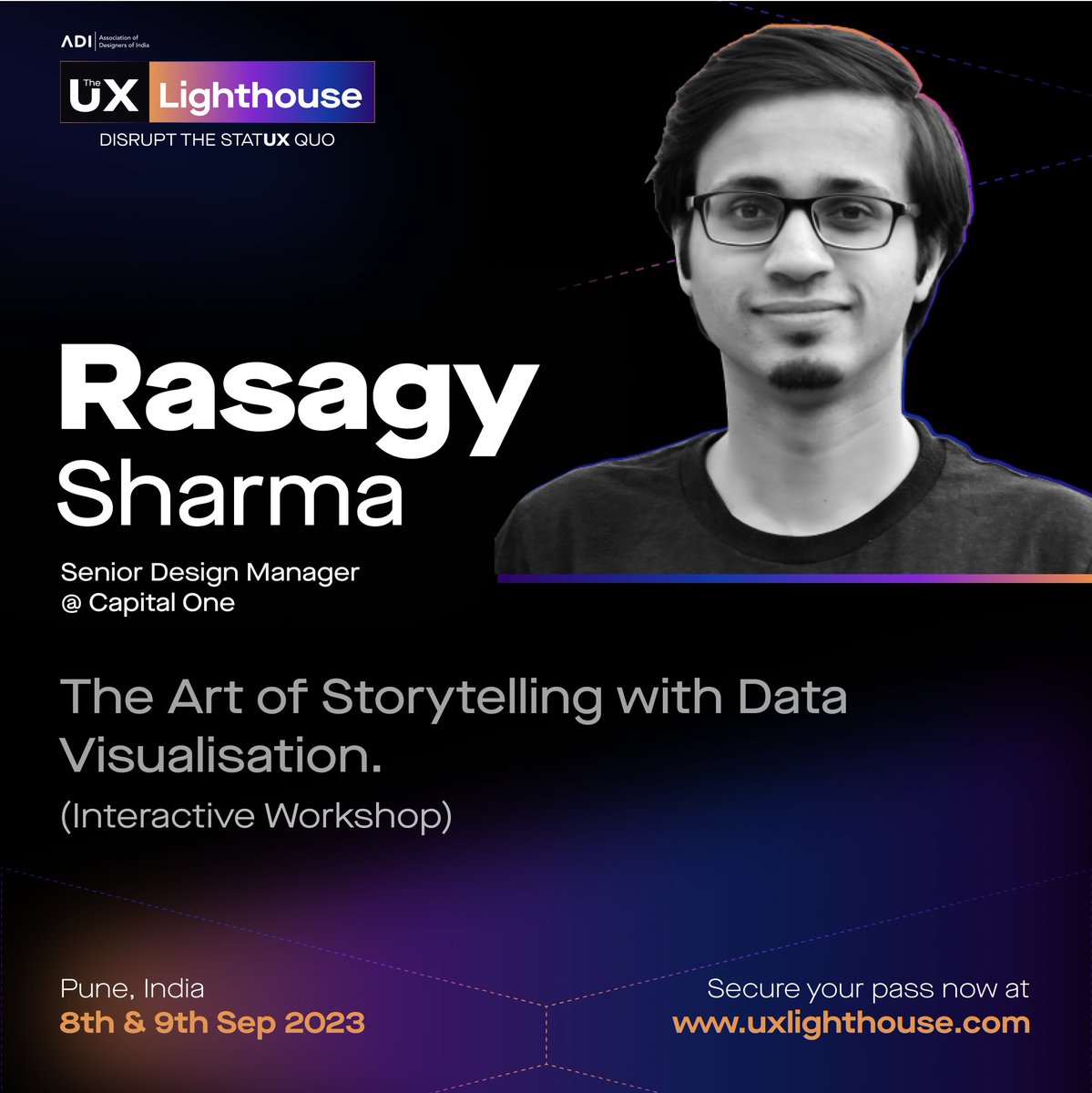 ADIuxlighthouse's tweet image. Rasagy Sharma Rasagy is an Information Designer, Data Artist &amp;amp; Sketchnoter. He is currently heading the design team at Capital One.

#UXLighthouse #ADI #ADIPune #associationofdesignersofindia #Pune #UX #UXLighthouse #UX/UI #uxdesigners
