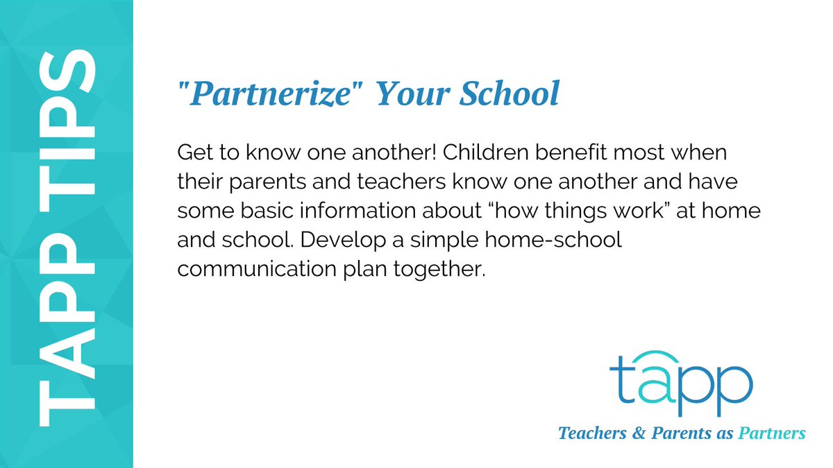 TAPPworks's tweet photo. Looking to strengthen home-school communication? Check out today's TAPP TIPS. Learn more about the TAPP intervention and find out how to get started at https://t.co/YXEbddNhWE. #tappworks #backtoschool #partnerships #familyengagement https://t.co/MQIpzrveop